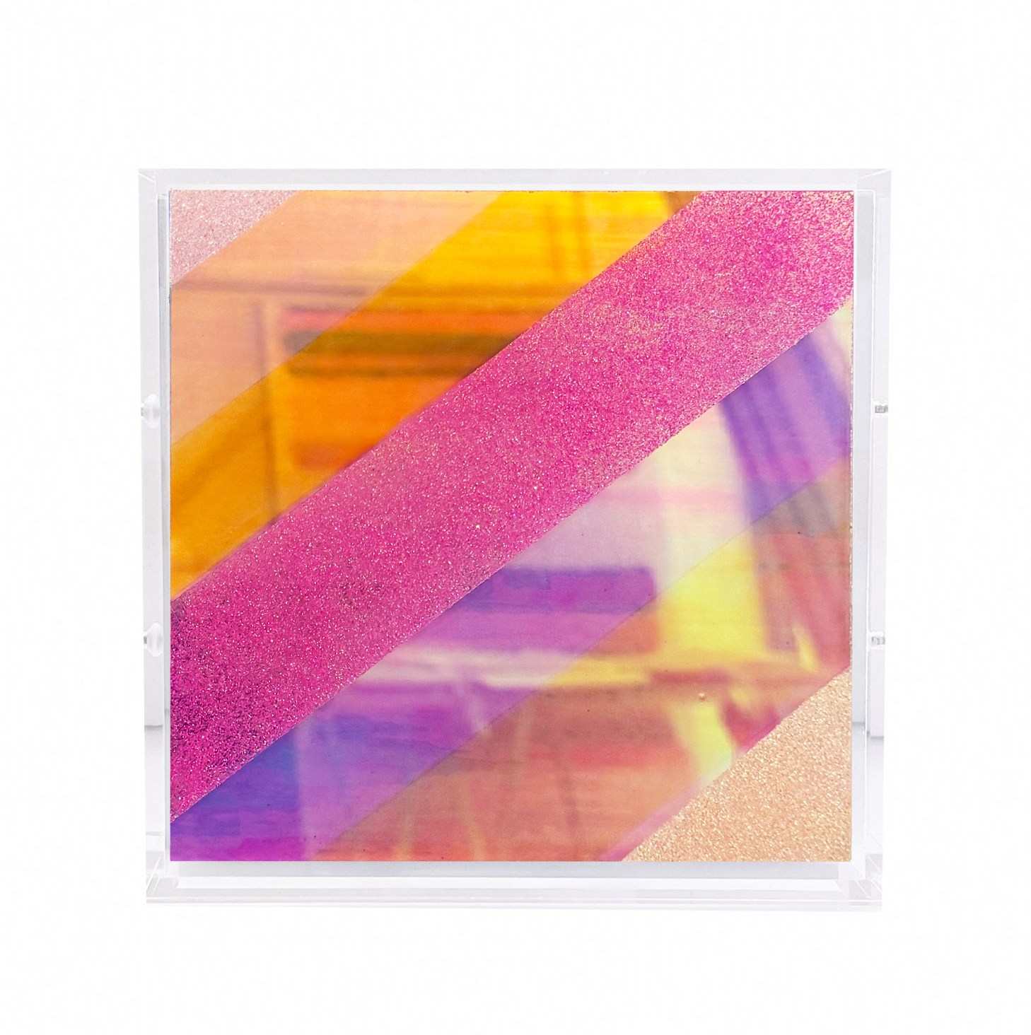 Chromatic Stripe #71 Mini Original Artwork on Iridescent Acrylic | Original Art by artist Kristi Kohut