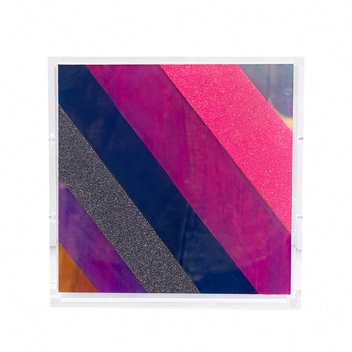 Chromatic Stripe #72 Mini Original Artwork on Iridescent Acrylic | Original Art by artist Kristi Kohut