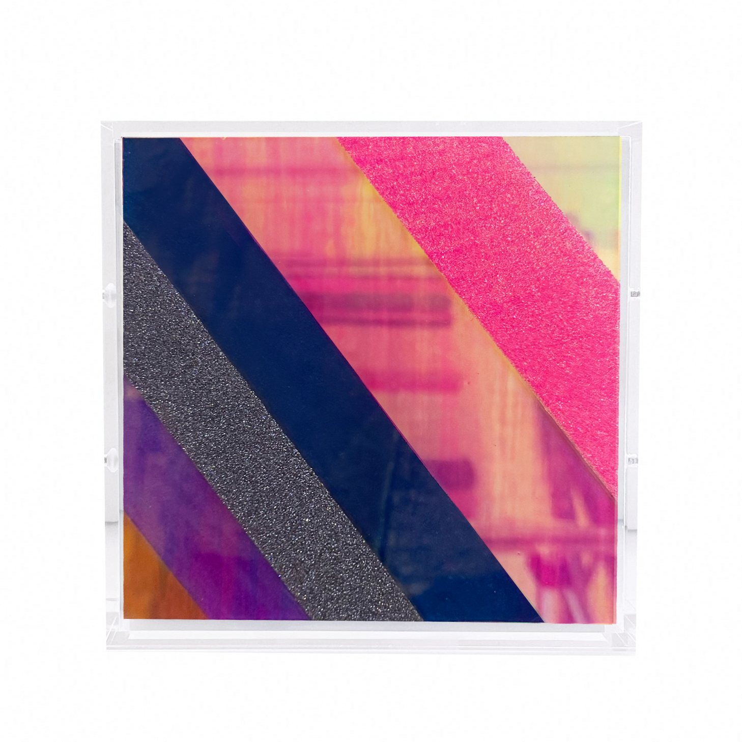 Chromatic Stripe #72 Mini Original Artwork on Iridescent Acrylic | Original Art by artist Kristi Kohut