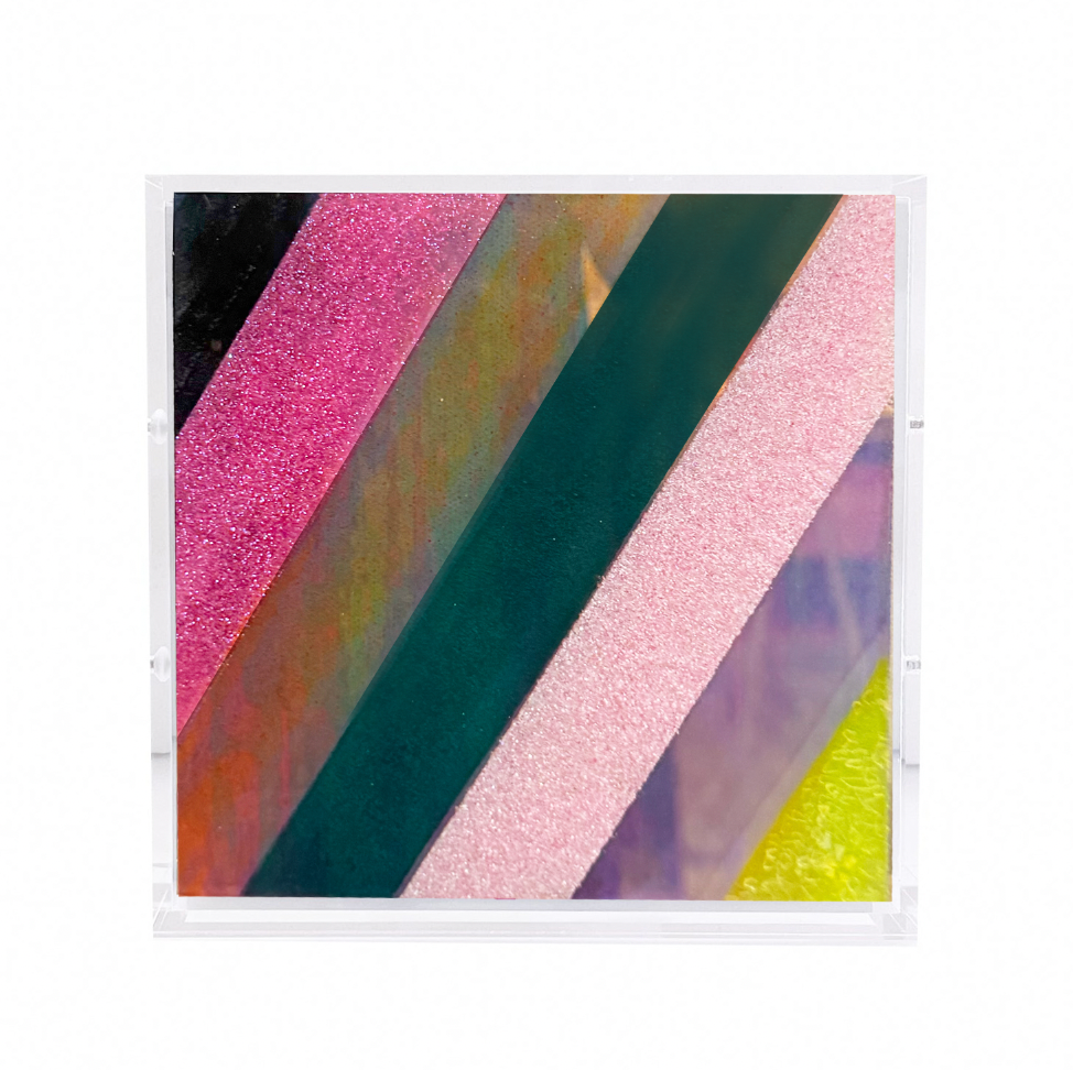 Chromatic Stripe #74 Mini Original Artwork on Iridescent Acrylic | Original Art by artist Kristi Kohut