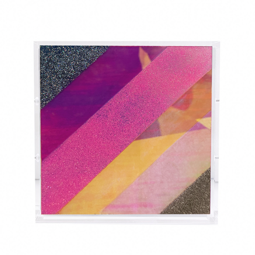 Chromatic Stripe #76 Mini Original Artwork on Iridescent Acrylic | Original Art by artist Kristi Kohut