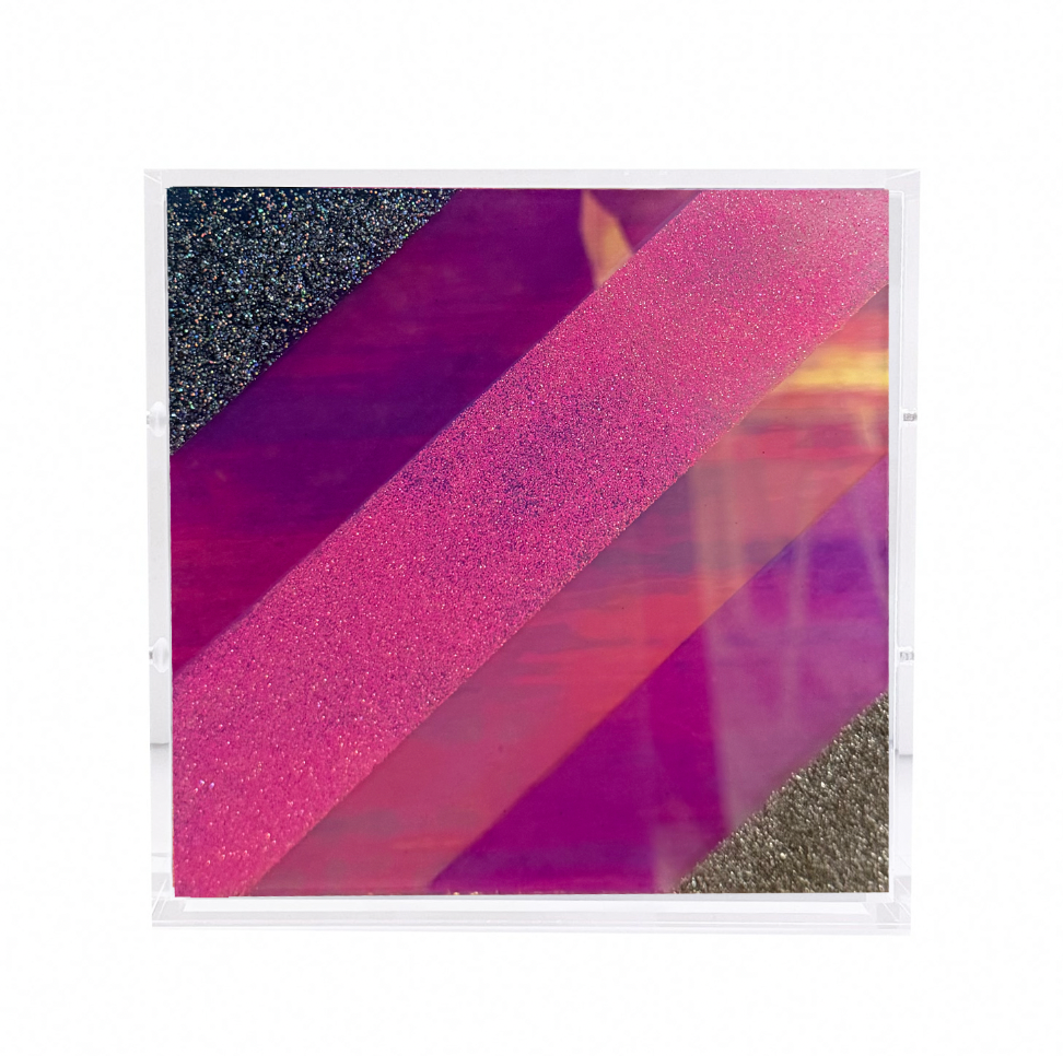 Chromatic Stripe #76 Mini Original Artwork on Iridescent Acrylic | Original Art by artist Kristi Kohut