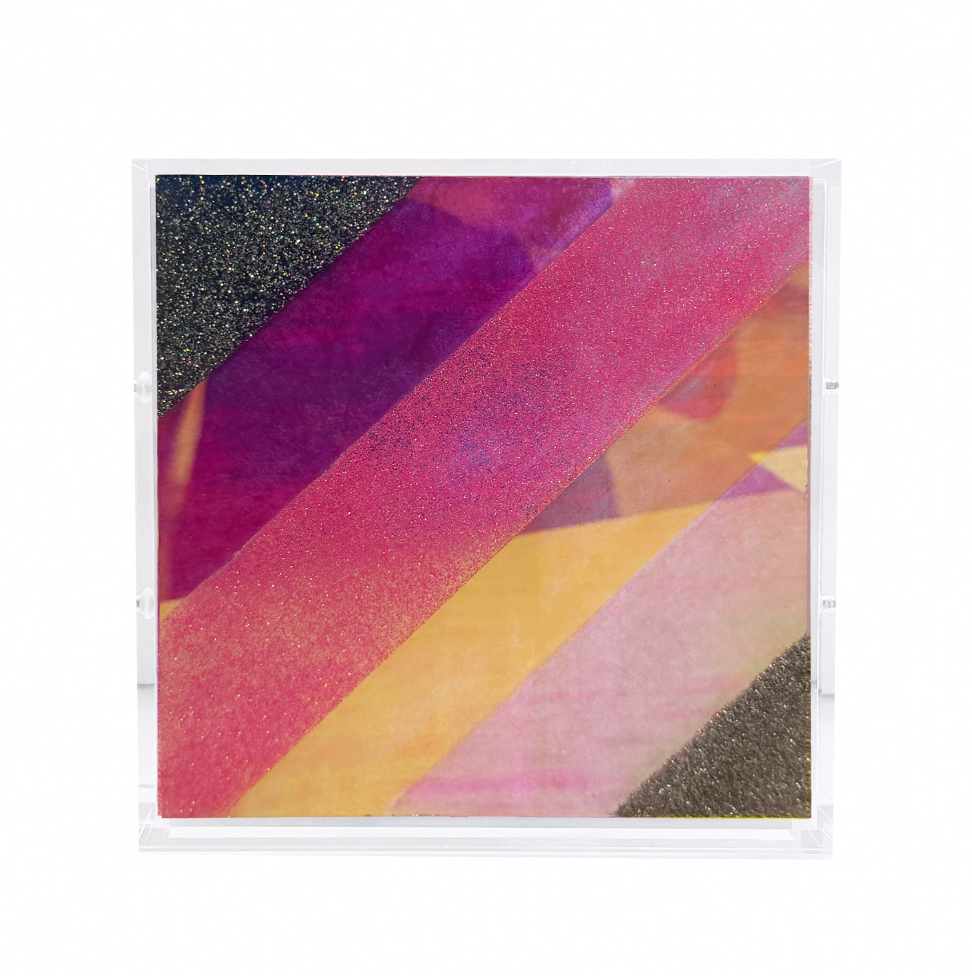 Chromatic Stripe #76 Mini Original Artwork on Iridescent Acrylic | Original Art by artist Kristi Kohut