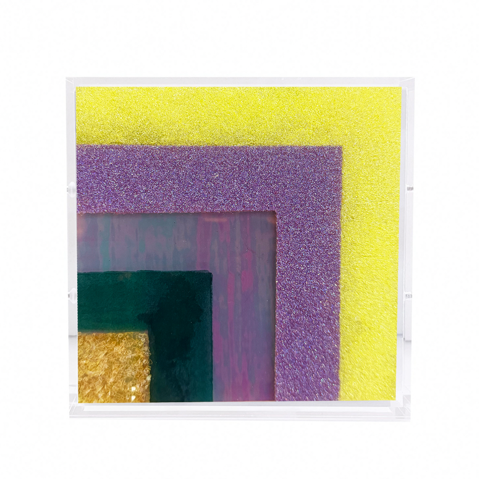 Chromatic Stripe #77 Mini Original Artwork on Iridescent Acrylic | Original Art by artist Kristi Kohut