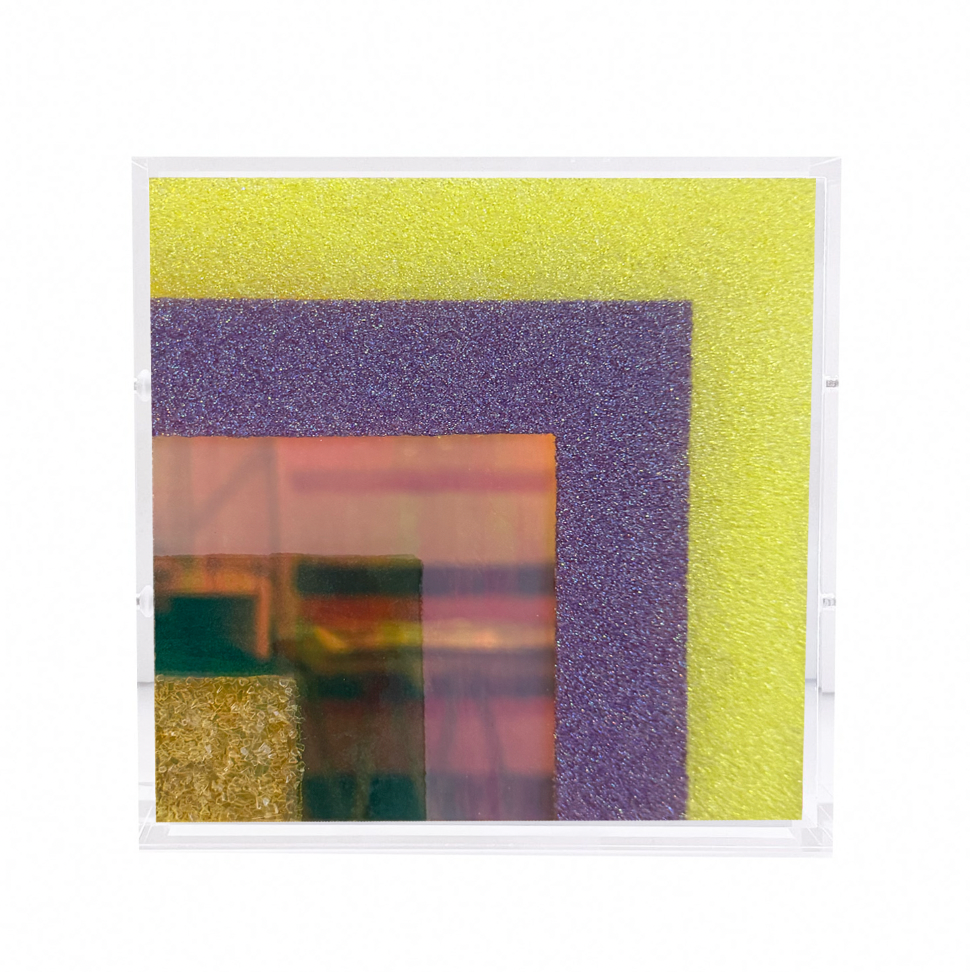 Chromatic Stripe #77 Mini Original Artwork on Iridescent Acrylic | Original Art by artist Kristi Kohut