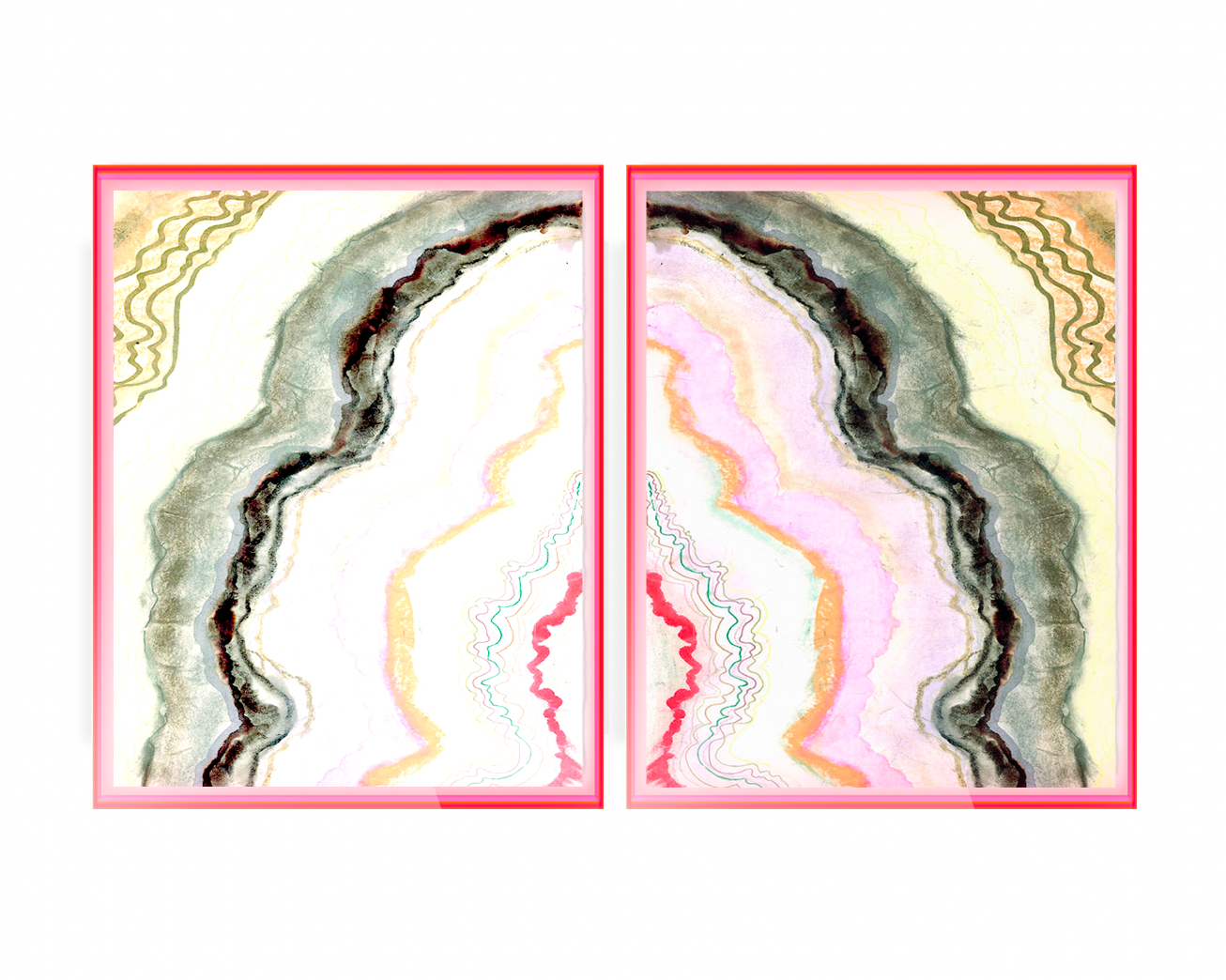 Cotton Candy Agate Framed Art Print