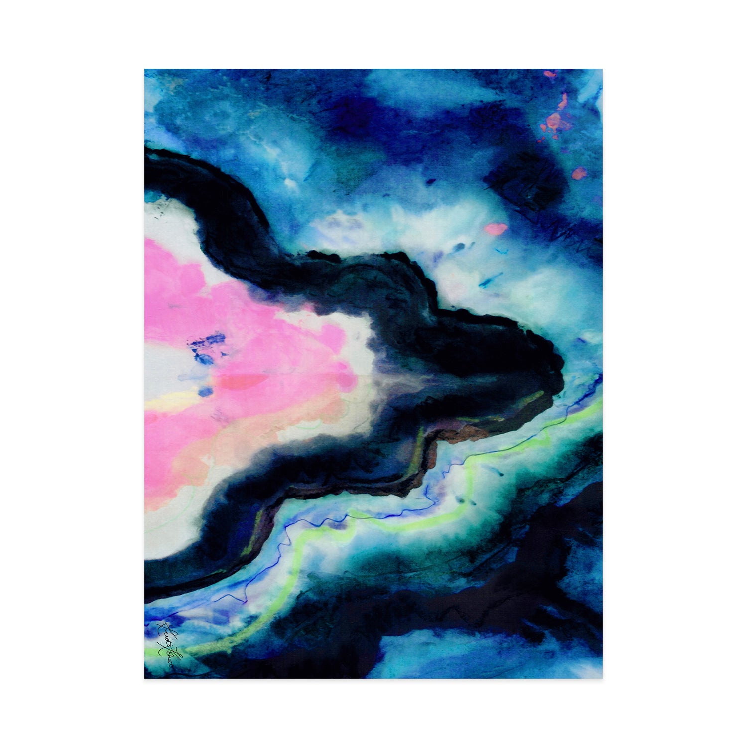 Blue Fusion Agate Framed Art Print