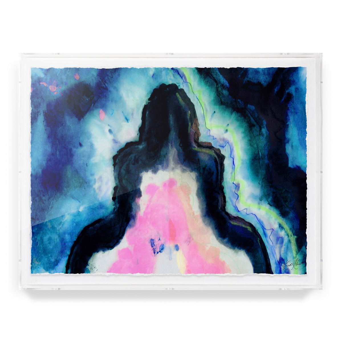 Blue Fusion Agate Framed Art Print