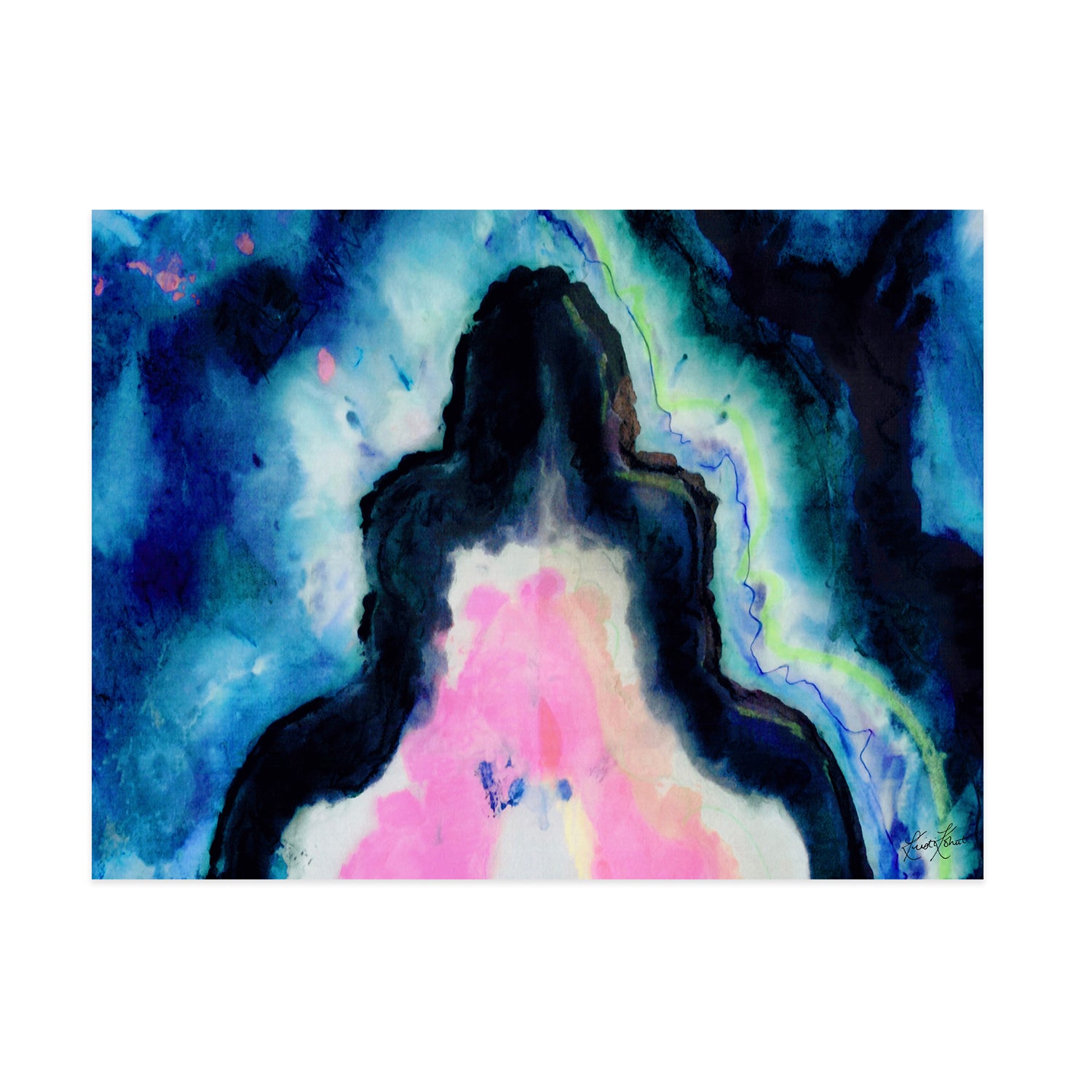Blue Fusion Agate Framed Art Print