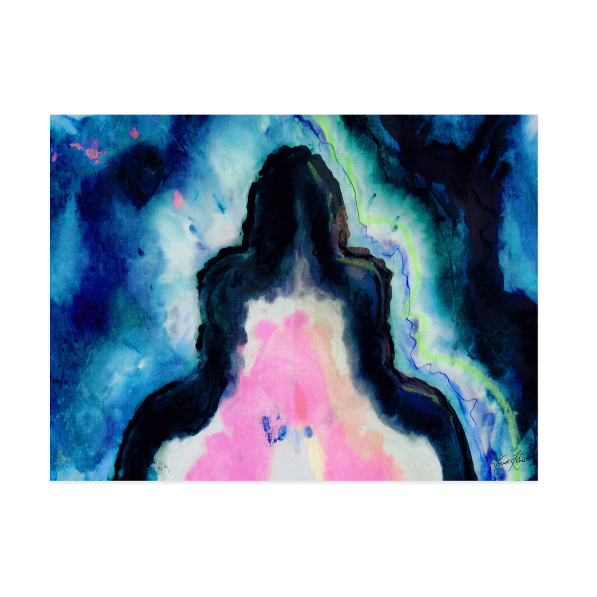 Blue Fusion Agate Framed Art Print