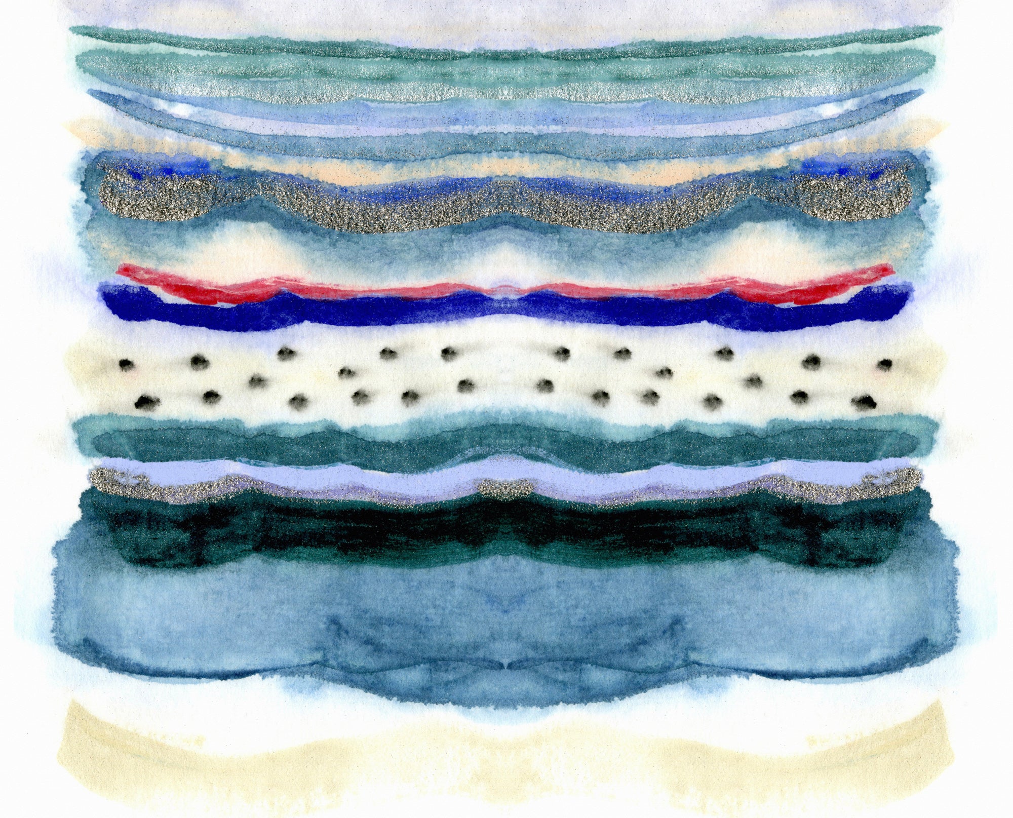 Seaside Stripe Framed Art Print