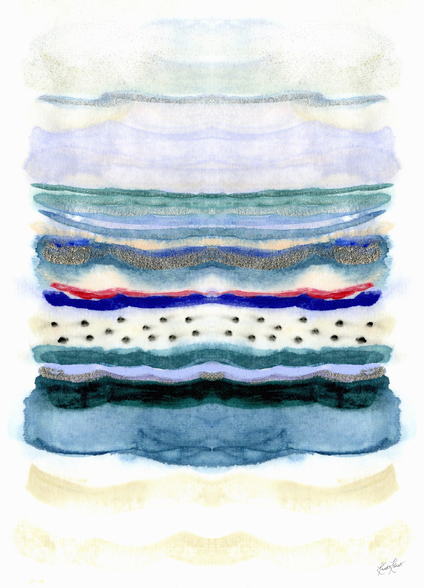 Seaside Stripe Framed Art Print
