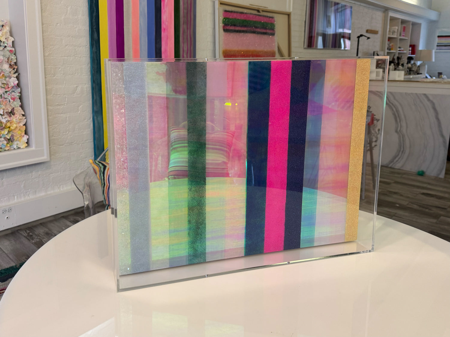 Magic of Color - Abstract Artwork With Glitter - Original art by artist Kristi Kohut