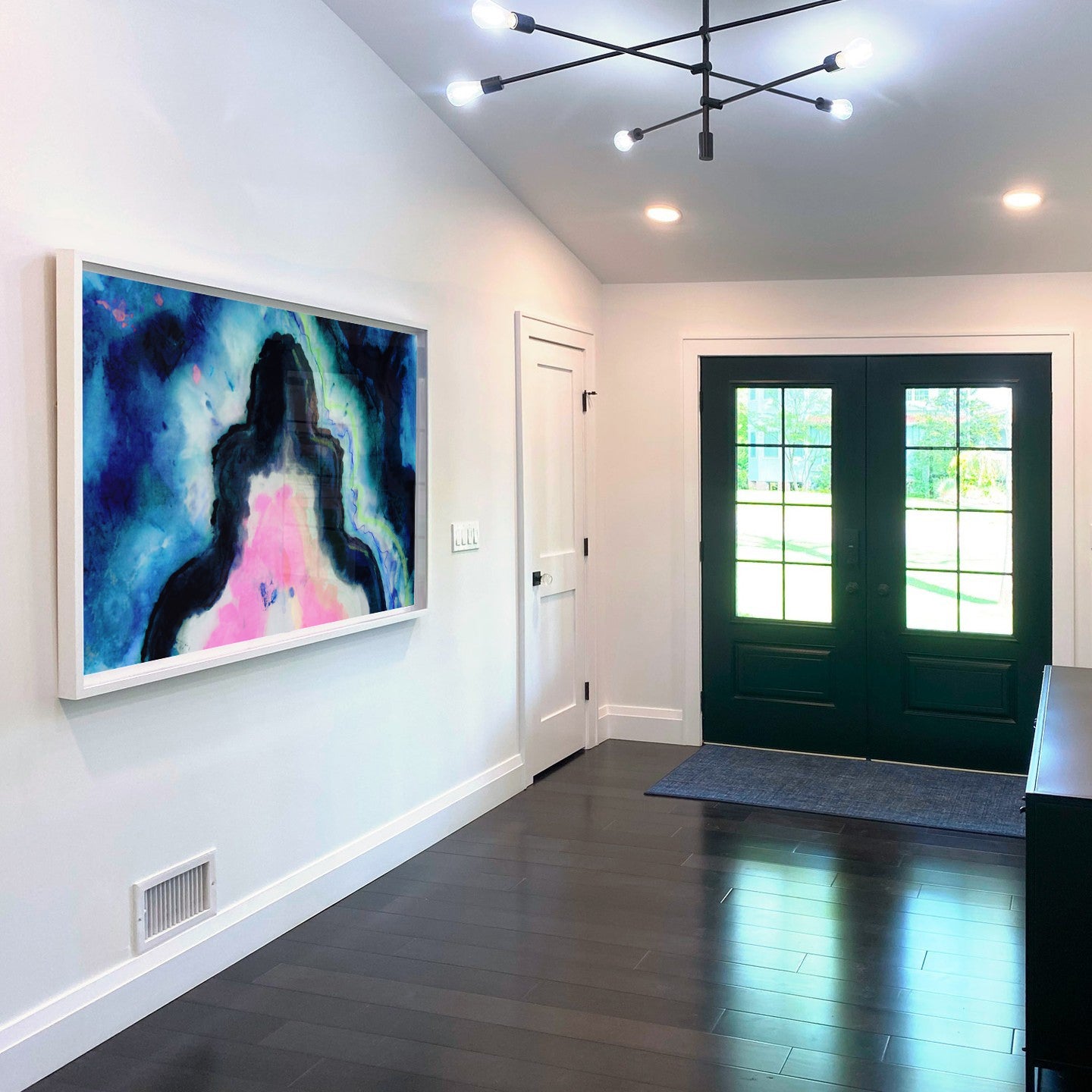 Blue Fusion Agate Framed Art Print