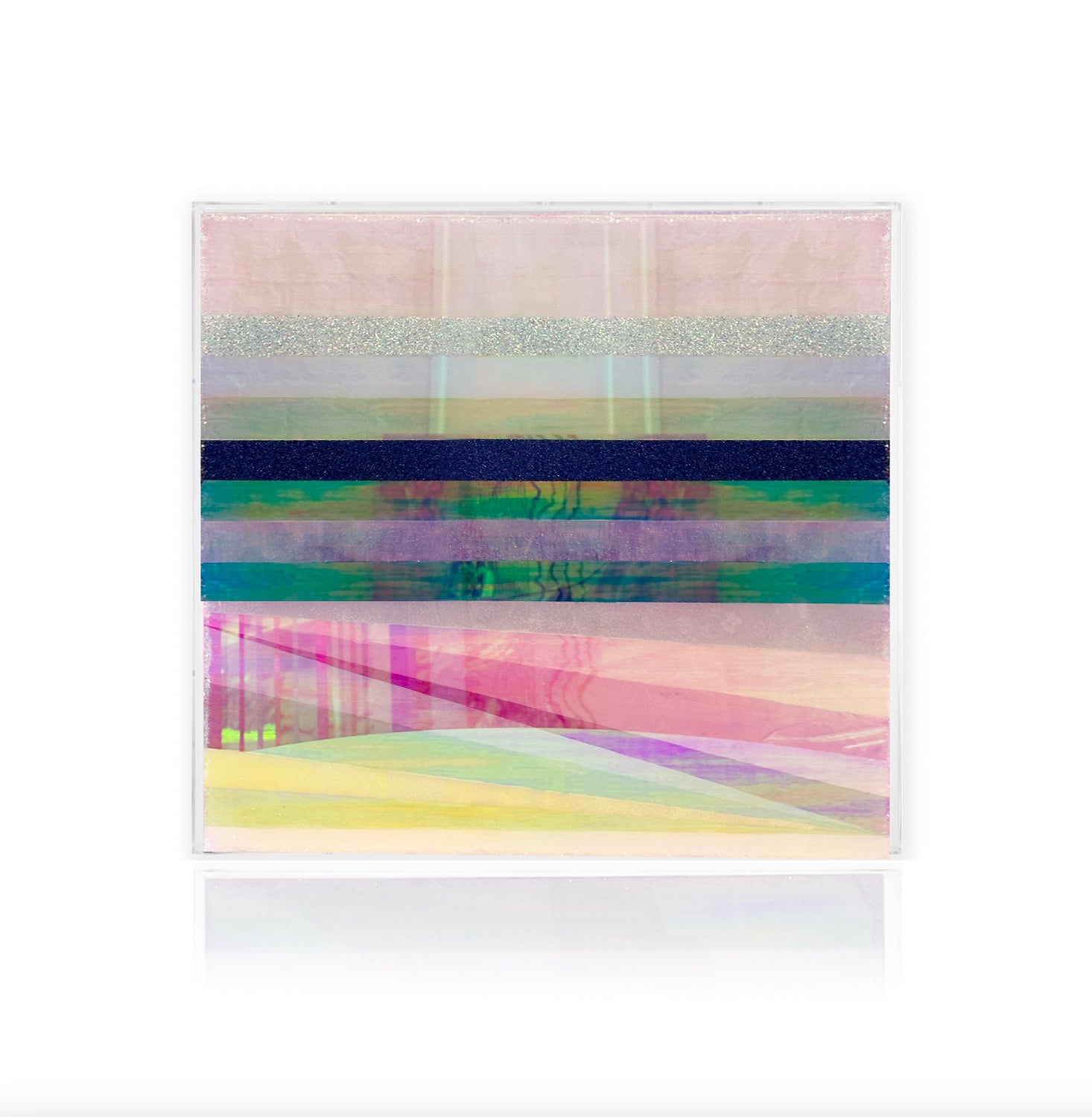 Chromatic Stripe #39 Original Artwork on Iridescent Acrylic | Original Art by artist Kristi Kohut