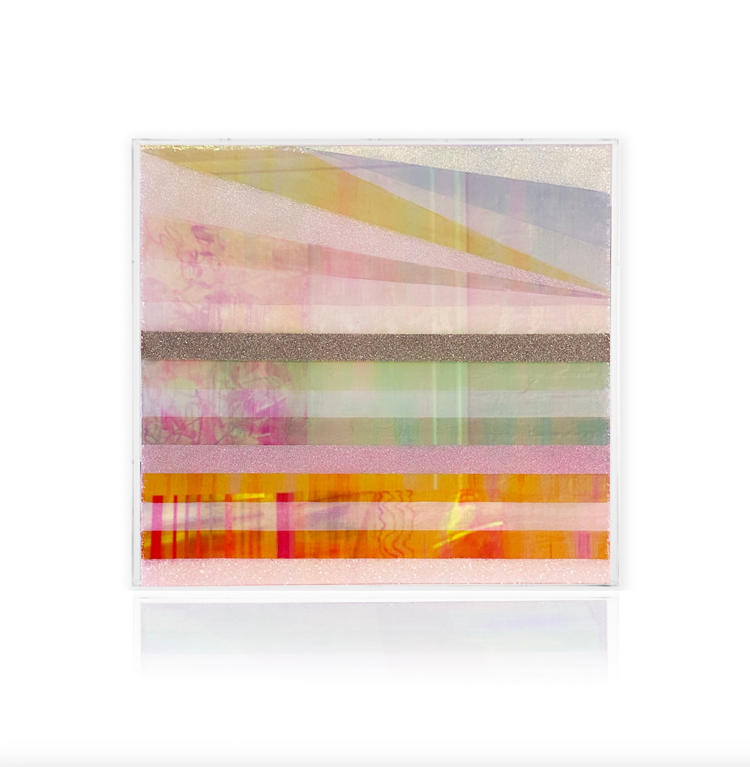 Chromatic Stripe #40 Original Artwork on Iridescent Acrylic | Original Art by artist Kristi Kohut