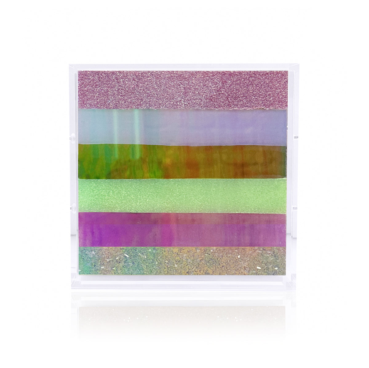 Chromatic Stripe #46 Mini Original Artwork on Iridescent Acrylic | Original Art by artist Kristi Kohut