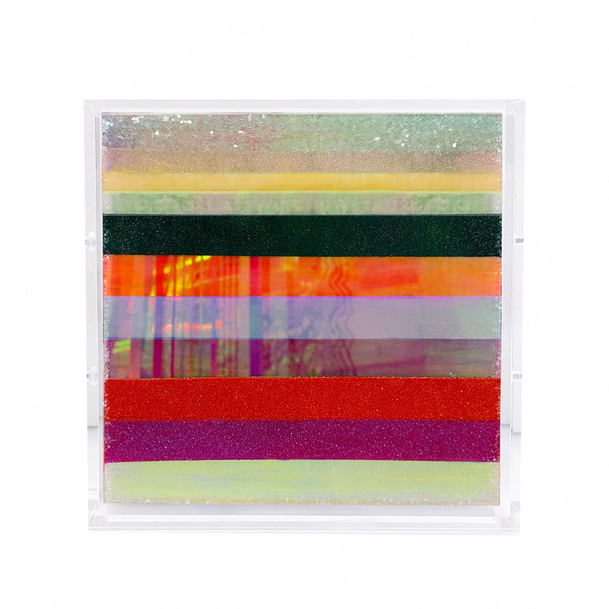 Chromatic Stripe #41 Original Artwork on Iridescent Acrylic | Original Art by artist Kristi Kohut