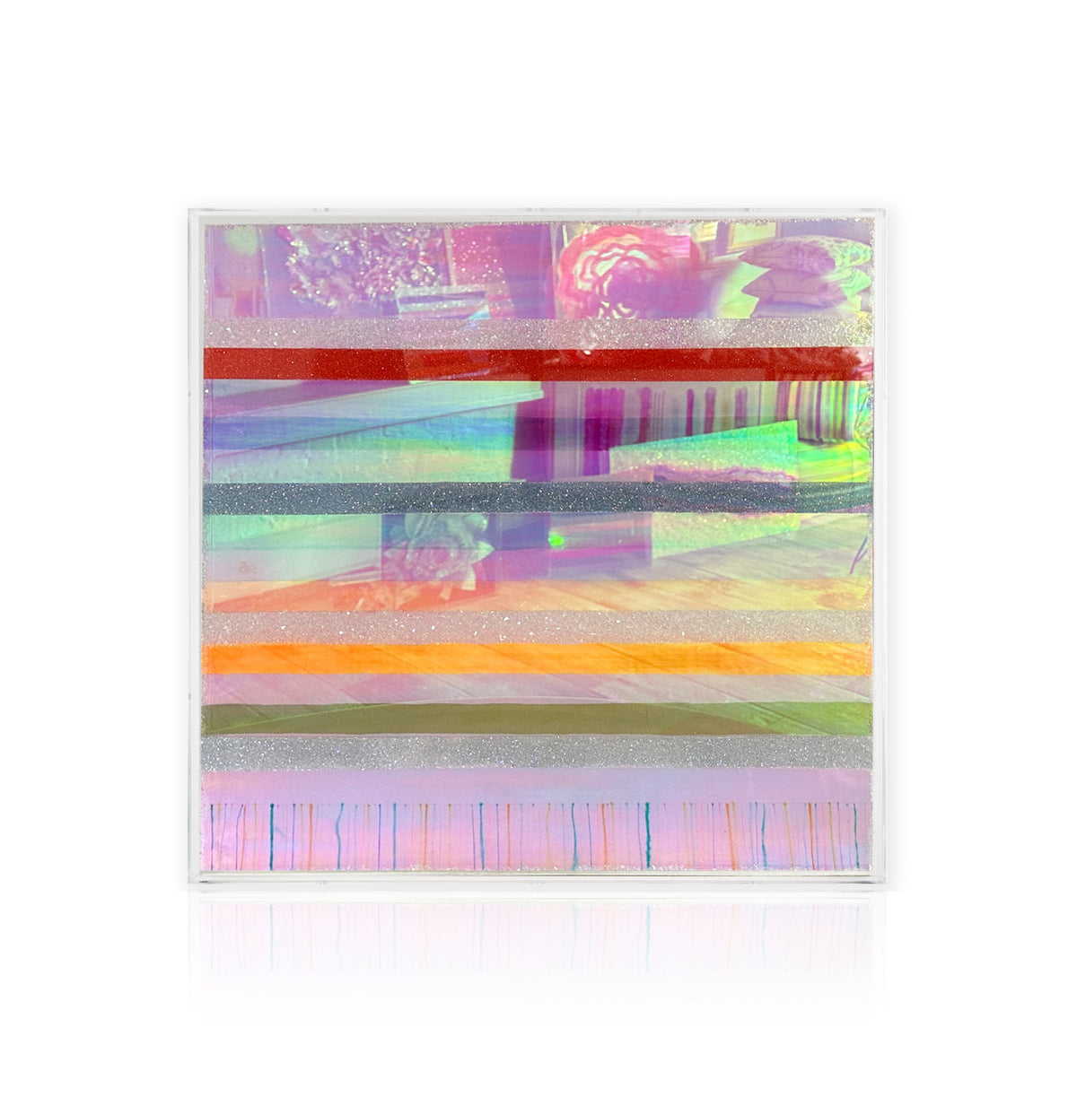 Chromatic Stripe #33 Original Artwork on Iridescent Acrylic | Original Art by artist Kristi Kohut
