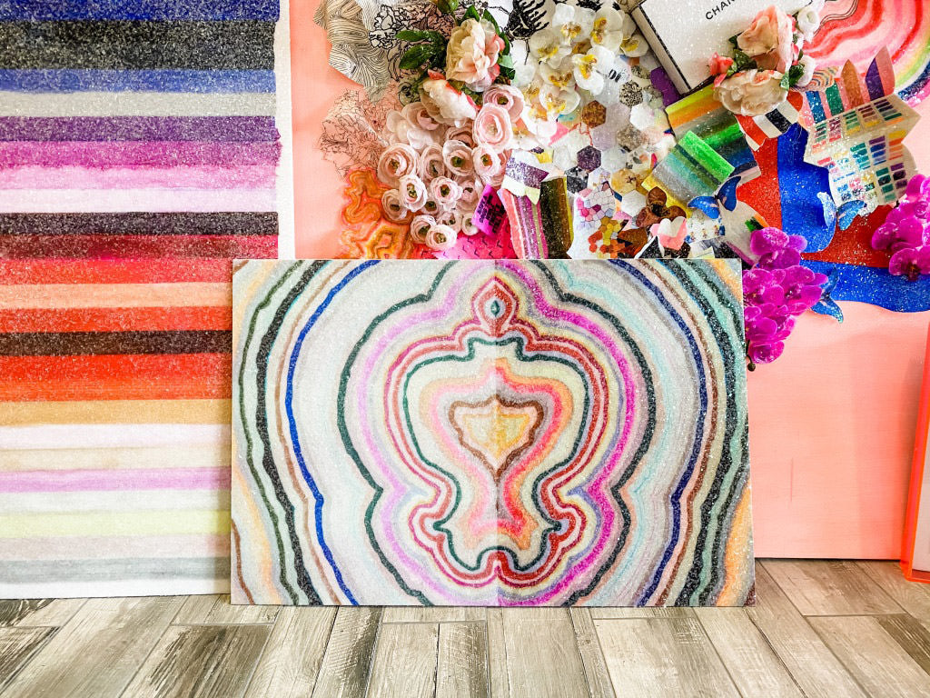 Beauty Inside Agate Embellished Print