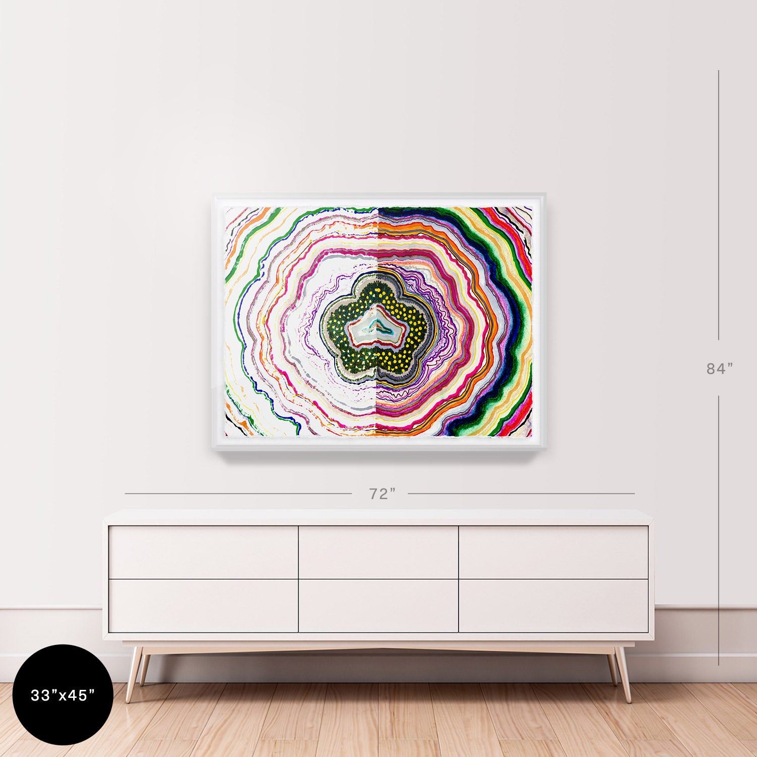 Colorful World Agate Embellished Print