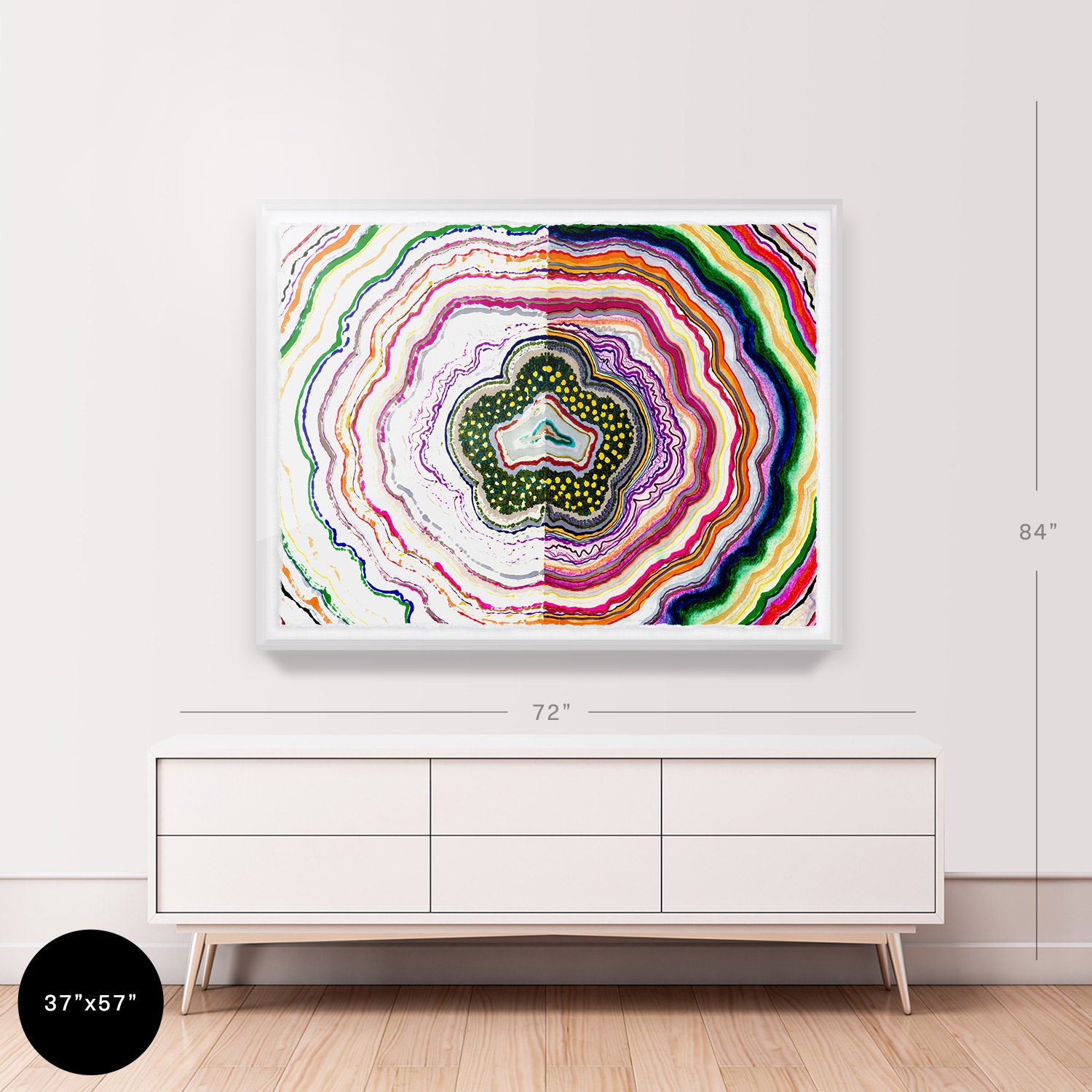 Colorful World Agate Embellished Print