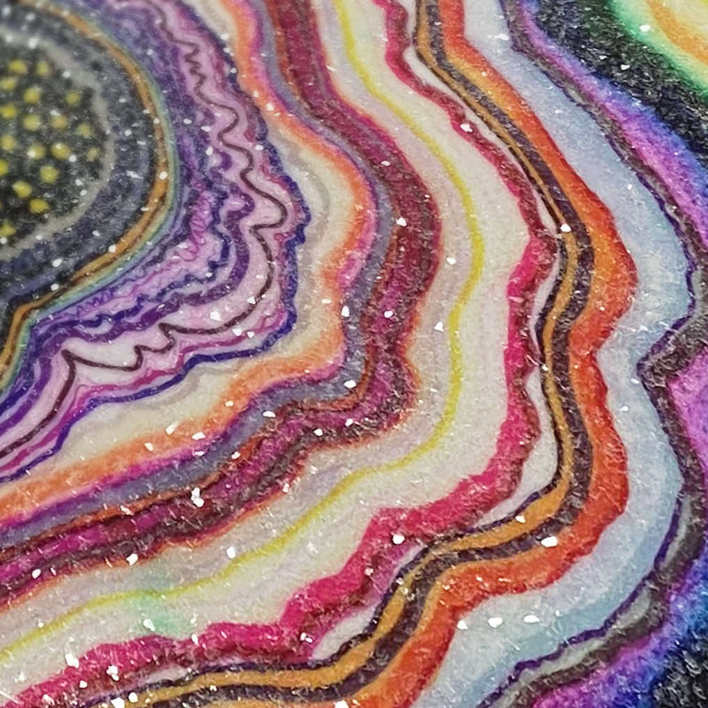 Colorful World Agate Embellished Print