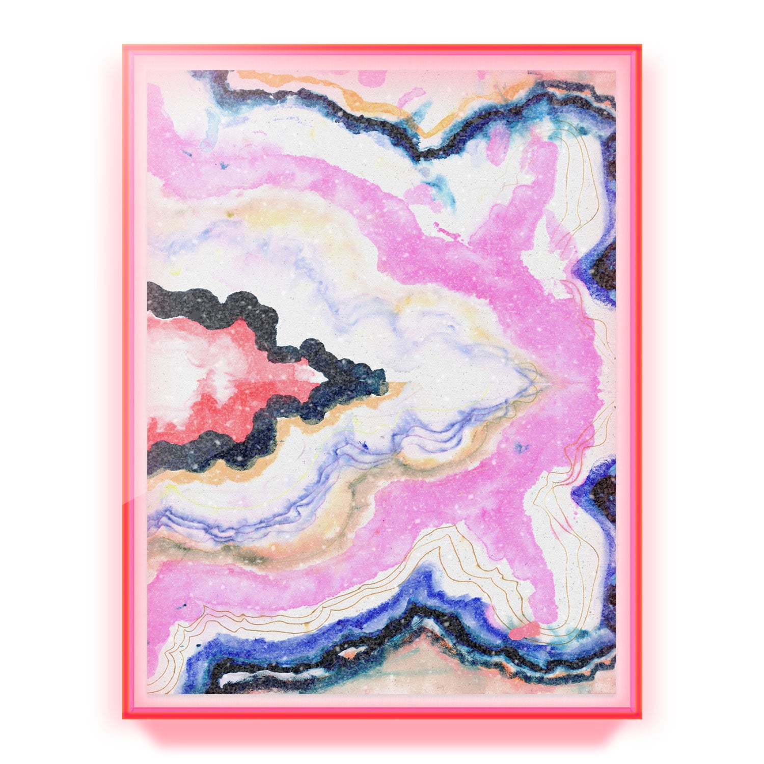 Hard Rock Agate Embellished Print