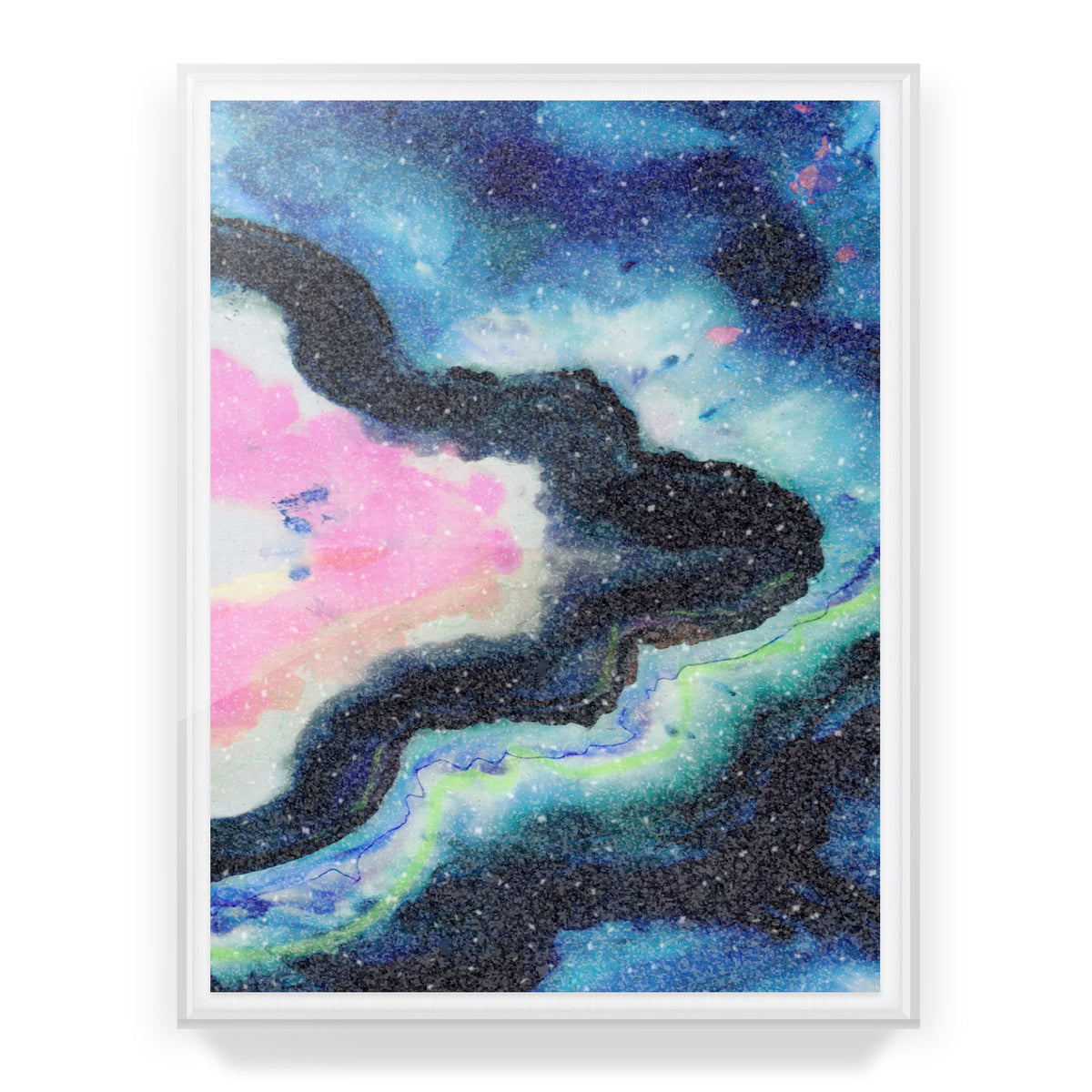 Blue Fusion Agate Embellished Print