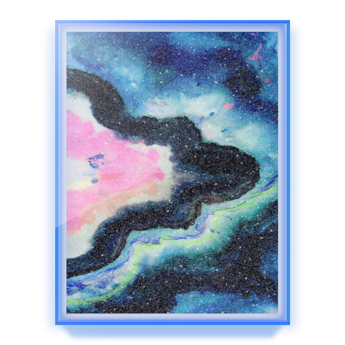 Blue Fusion Agate Embellished Print
