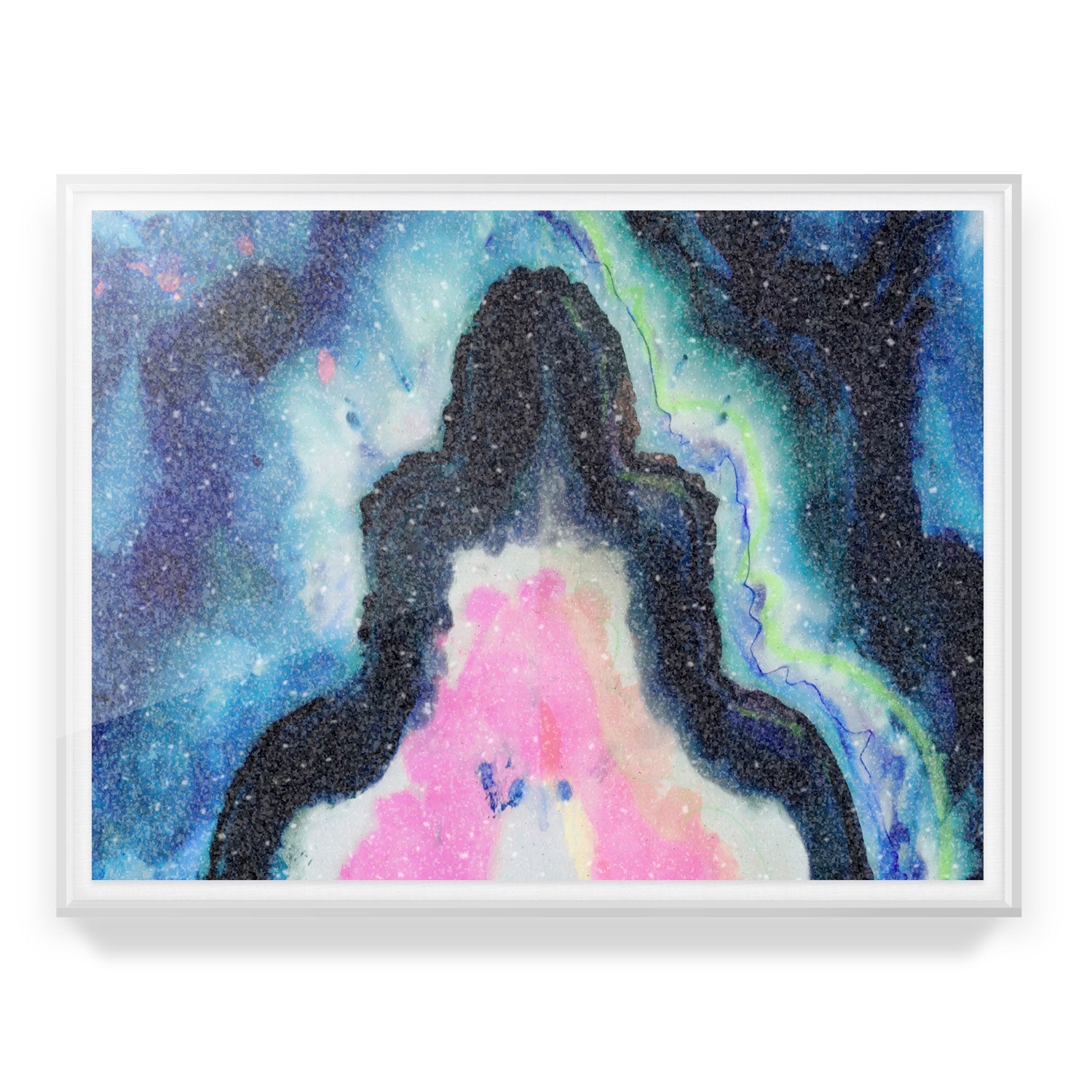 Blue Fusion Agate Embellished Print