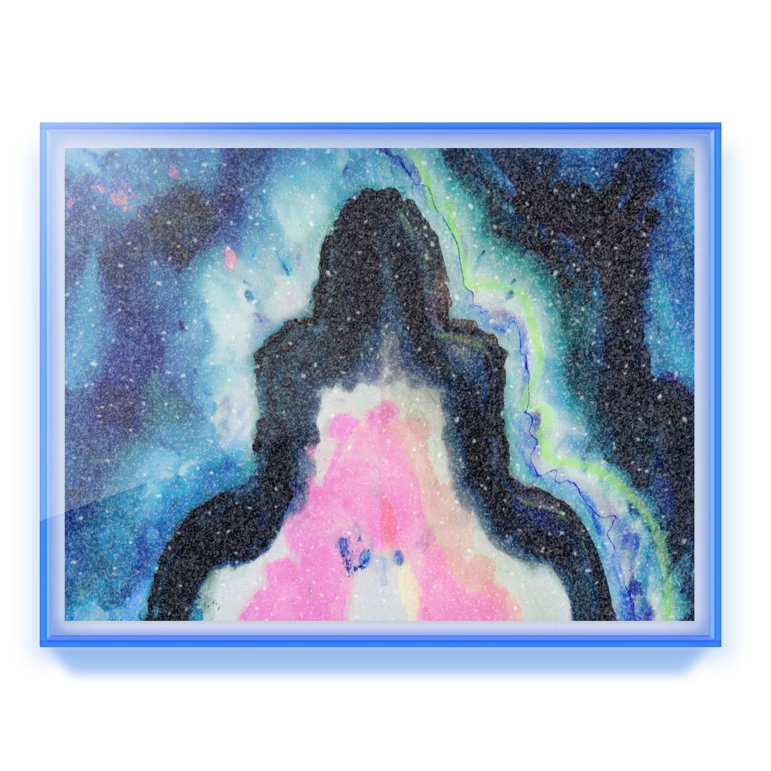 Blue Fusion Agate Embellished Print