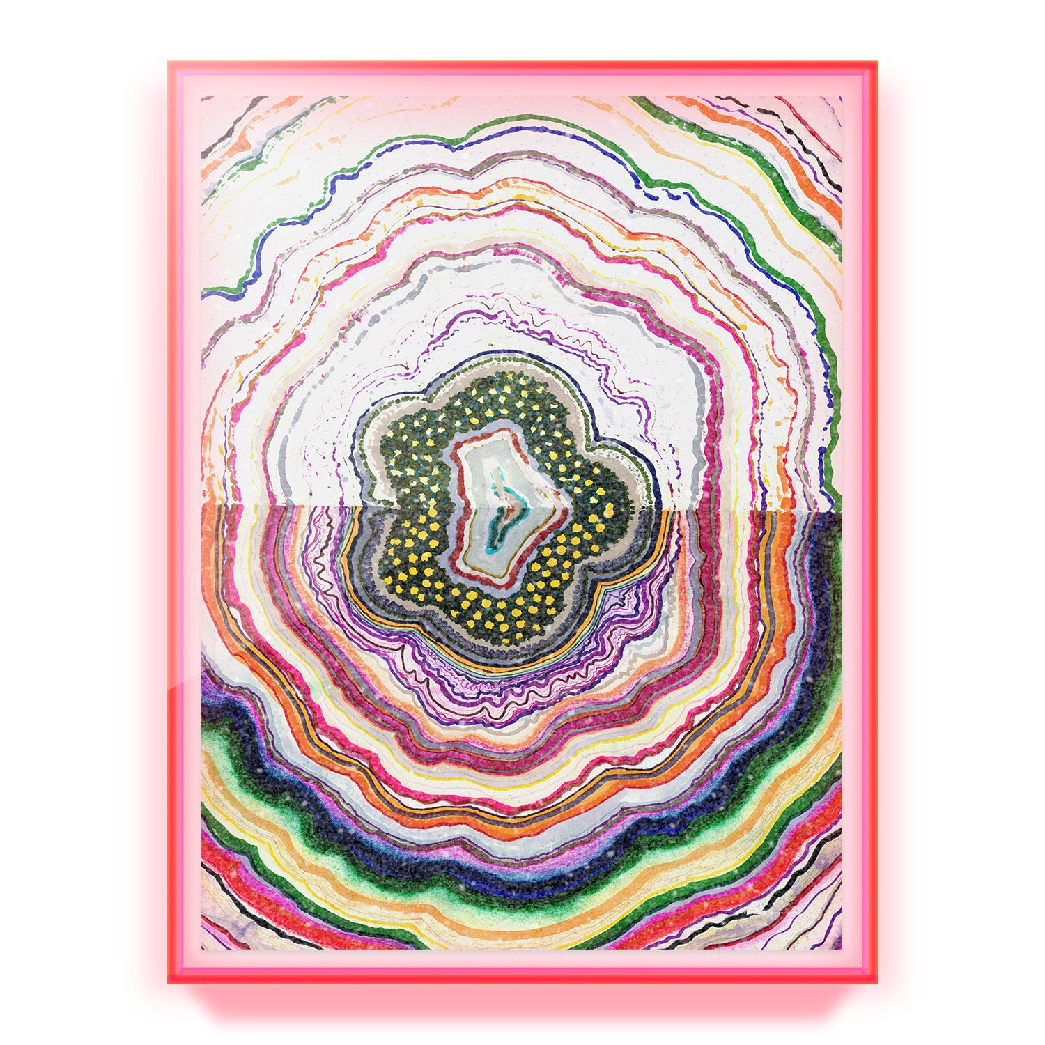 Colorful World Agate Embellished Print